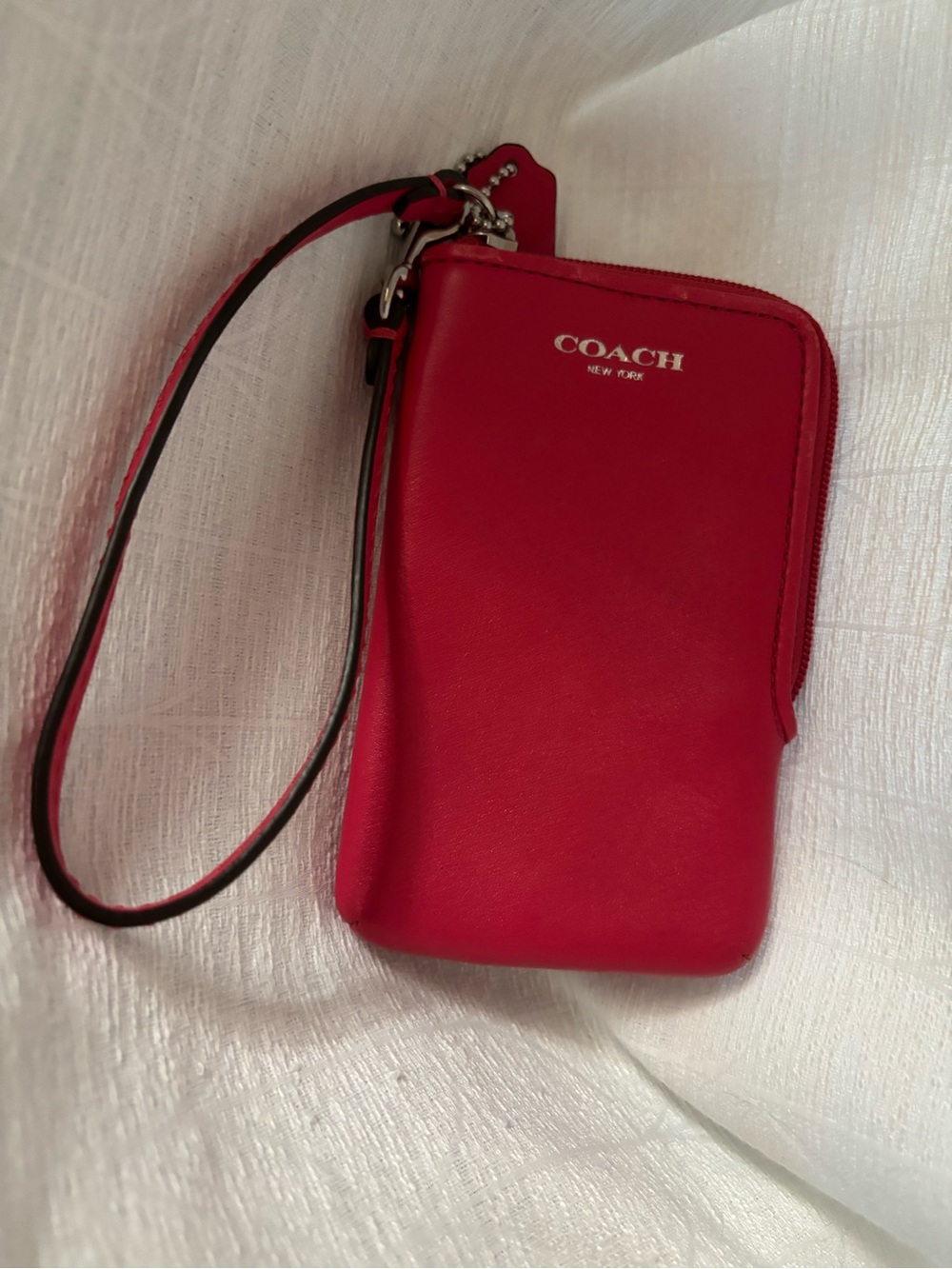 COACH fuschia Leather Wristlet